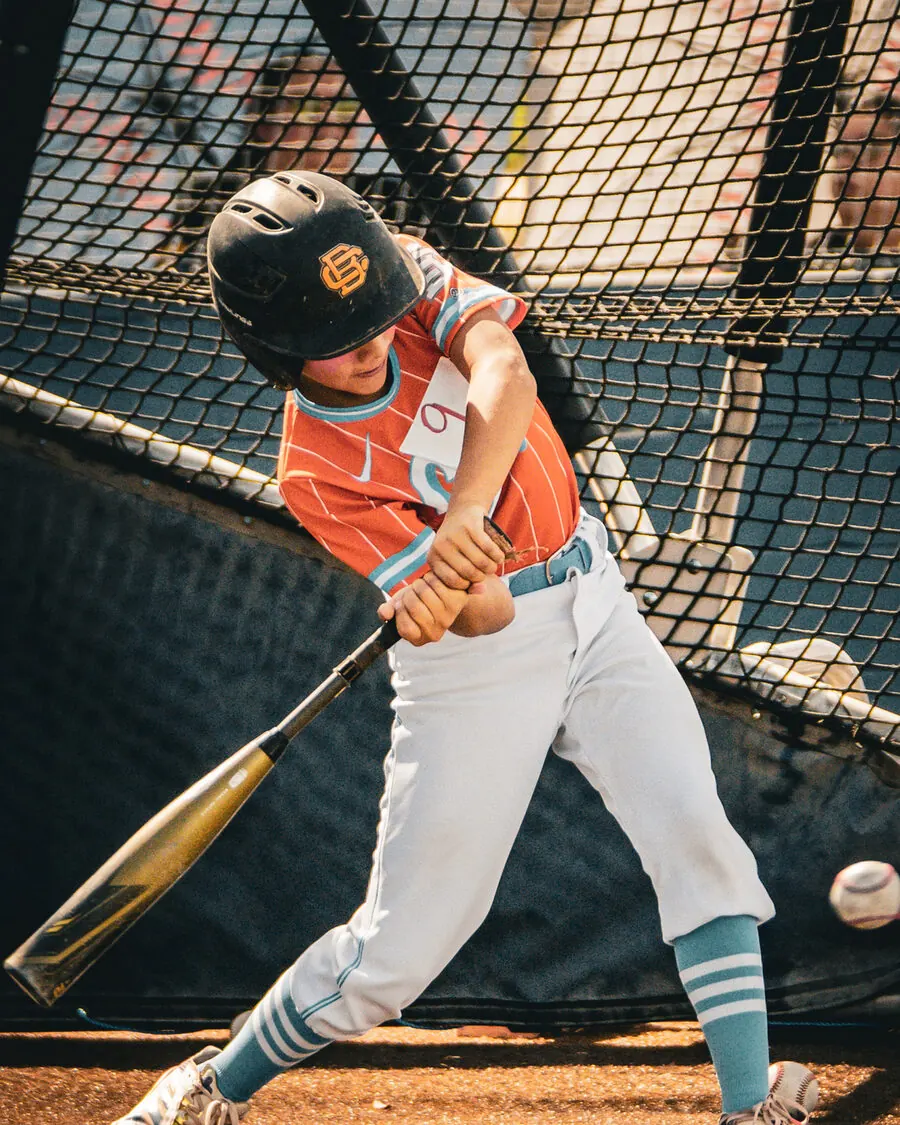 Young hitter making contact